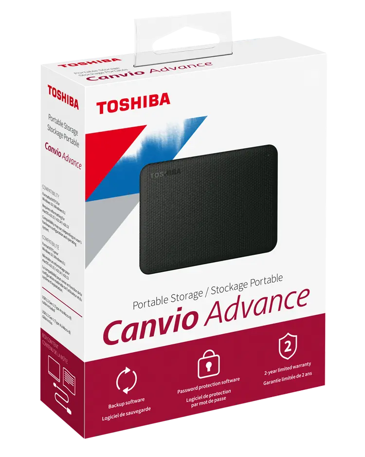 Toshiba 2TB Canvio Advance Portable Hard drive USB 3.2 Gen 1 Black-V10